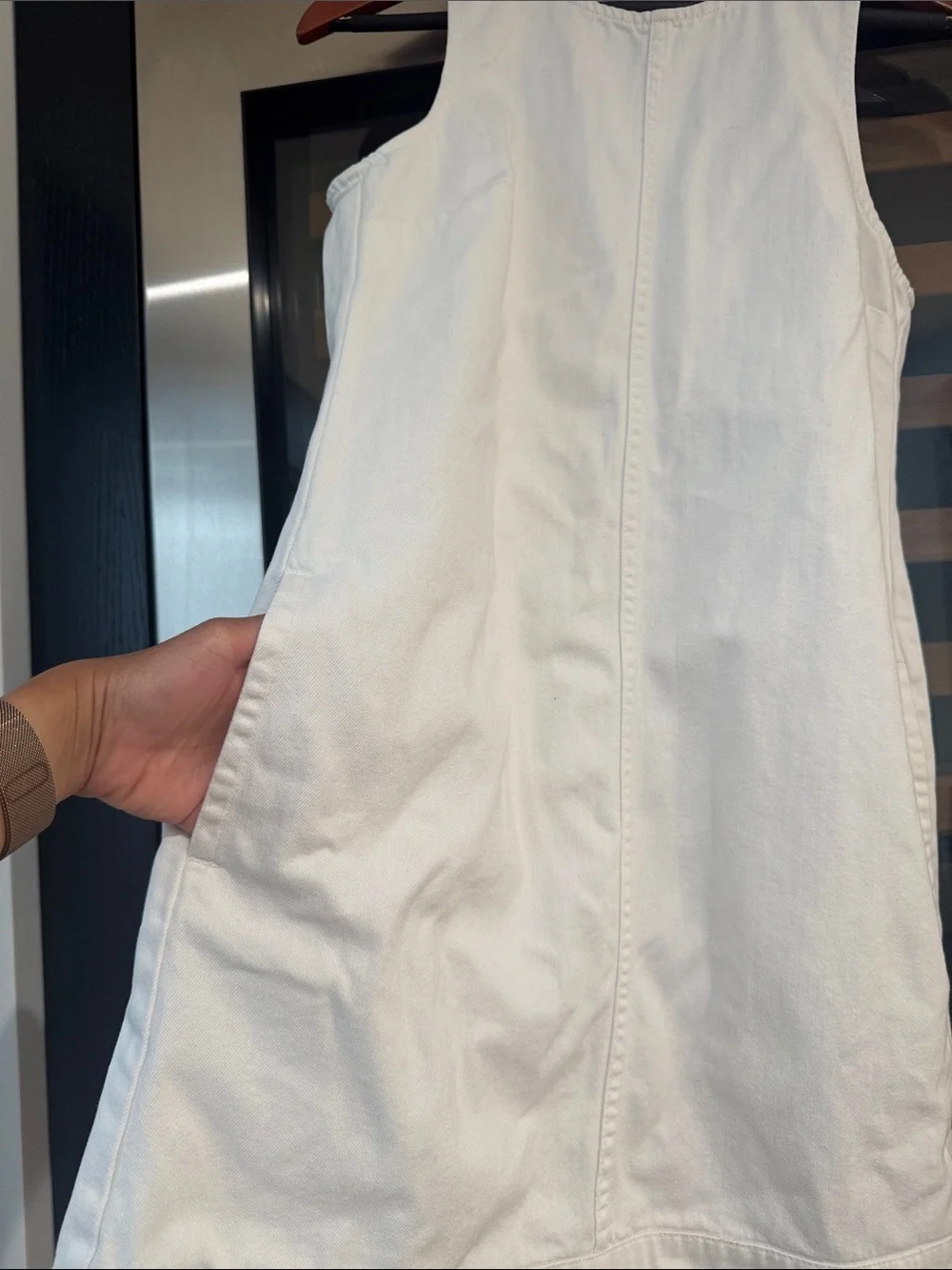 J.Crew White denim Sleeveless Shift Dress Size 6 - Picture 5 of 6